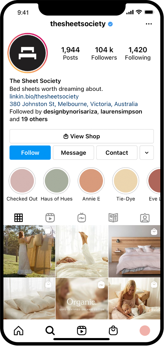 sheet-society-instagram-screengrab-case-study