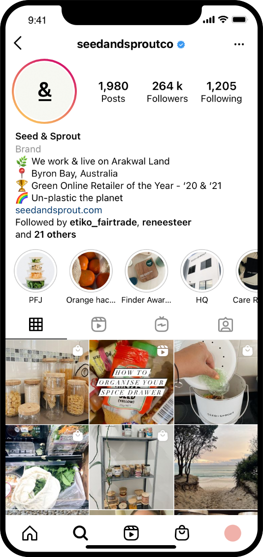 seed-and-sprout-instagram-screengrab-case-study